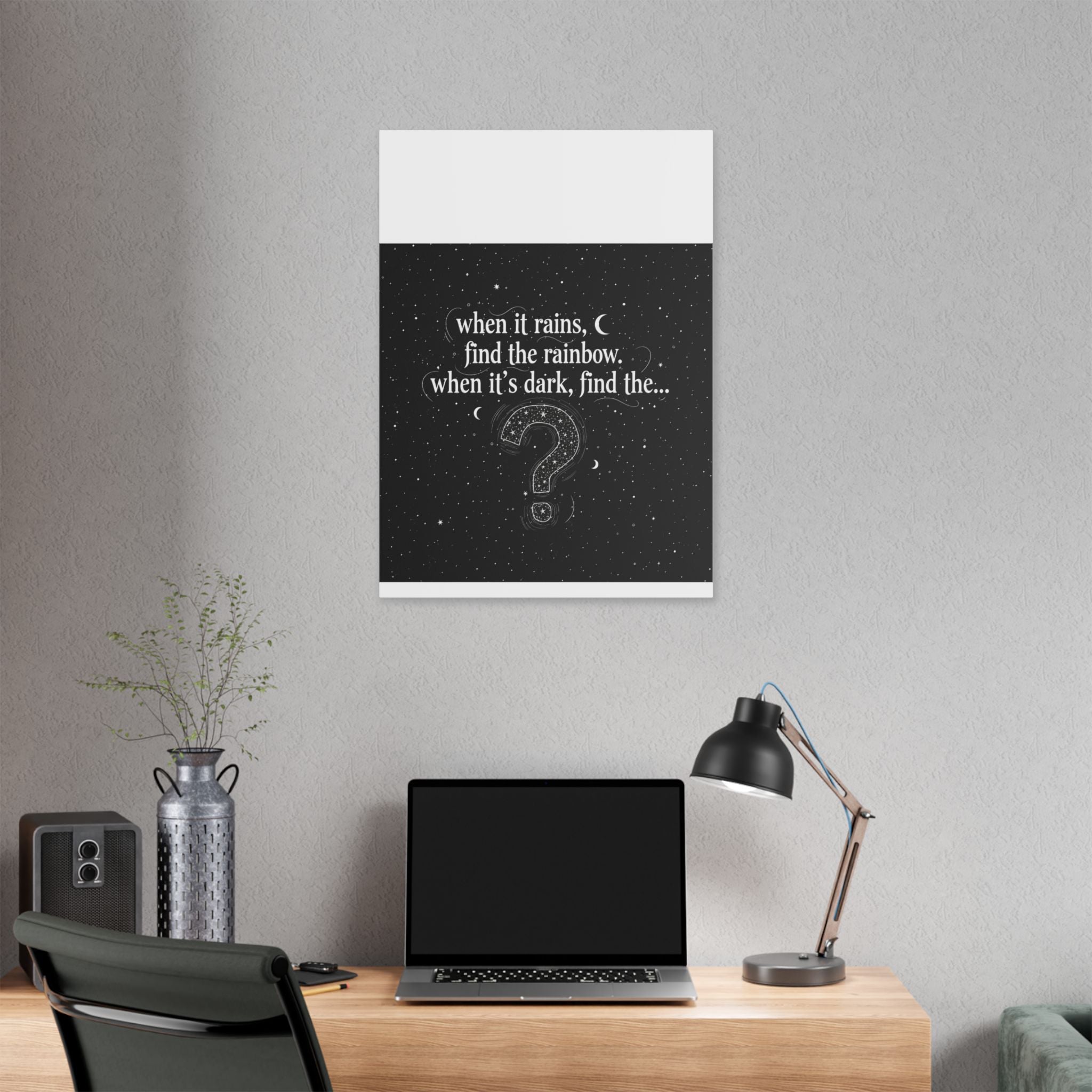 Canvas Wall Art - "When it rains, find the rainbow; when it's dark, find the..." Inspirational Quote