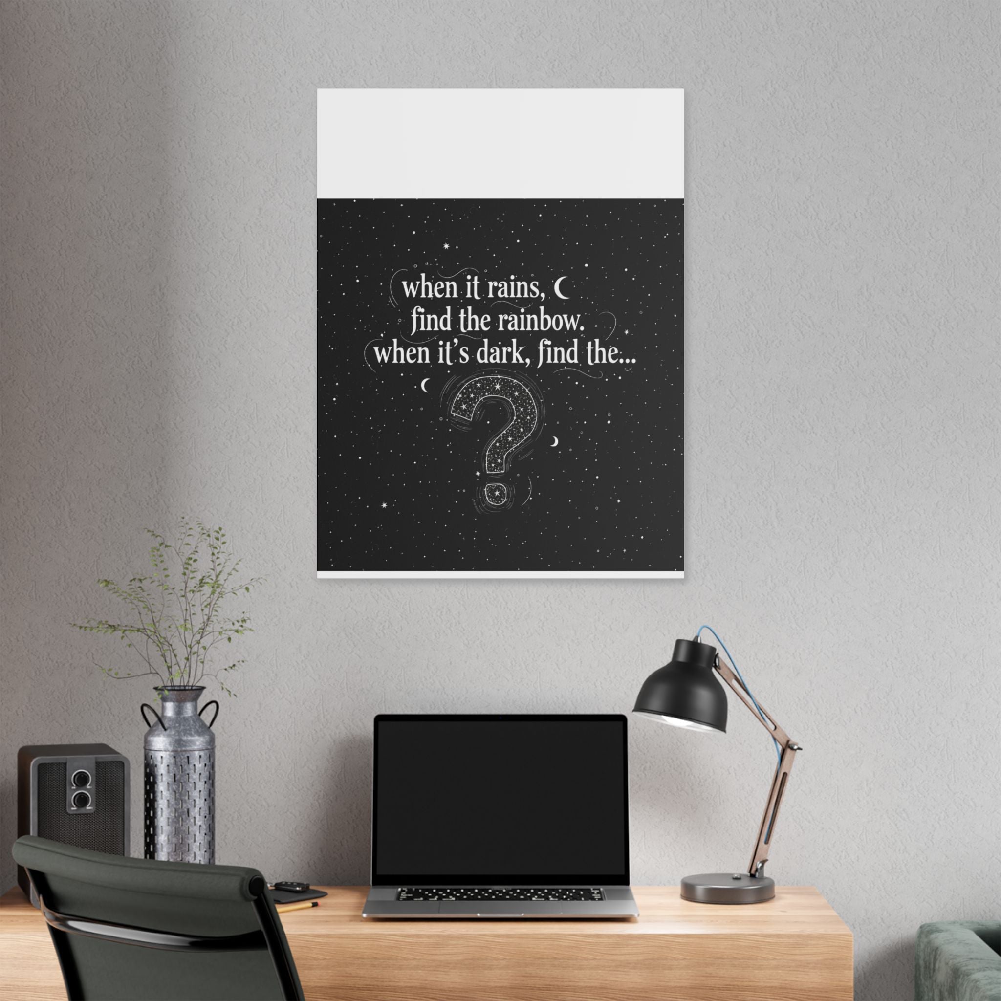 Canvas Wall Art - "When it rains, find the rainbow; when it's dark, find the..." Inspirational Quote