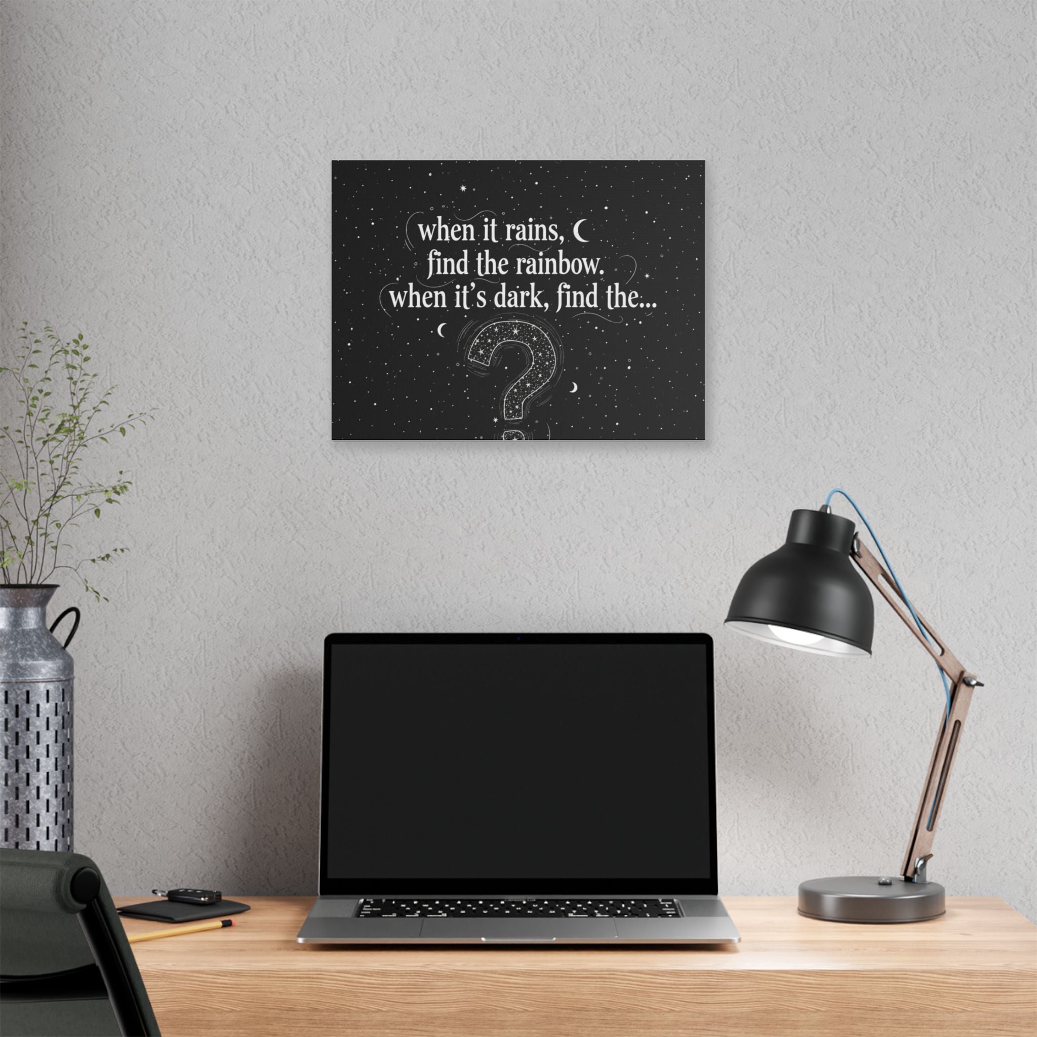 Canvas Wall Art - "When it rains, find the rainbow; when it's dark, find the..." Inspirational Quote