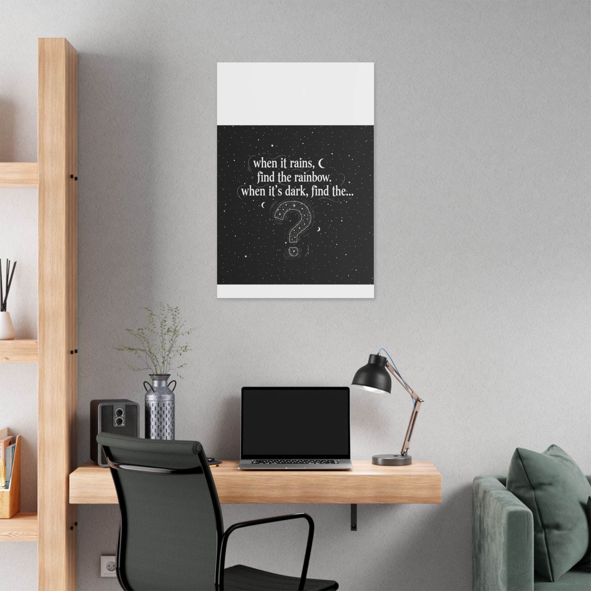 Canvas Wall Art - "When it rains, find the rainbow; when it's dark, find the..." Inspirational Quote