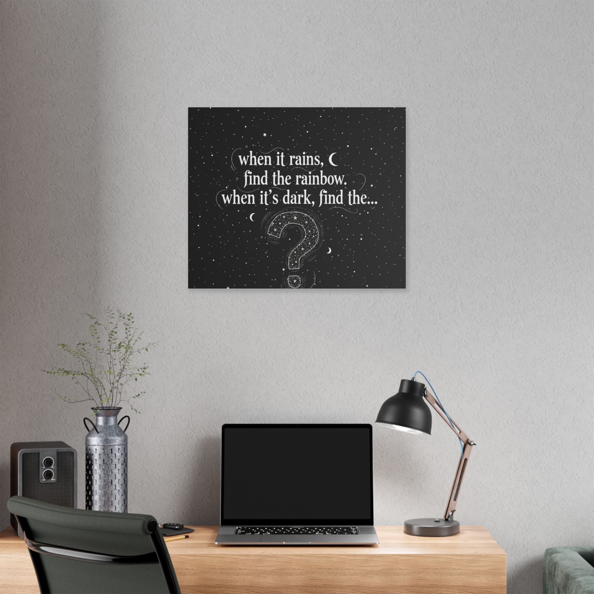 Canvas Wall Art - "When it rains, find the rainbow; when it's dark, find the..." Inspirational Quote