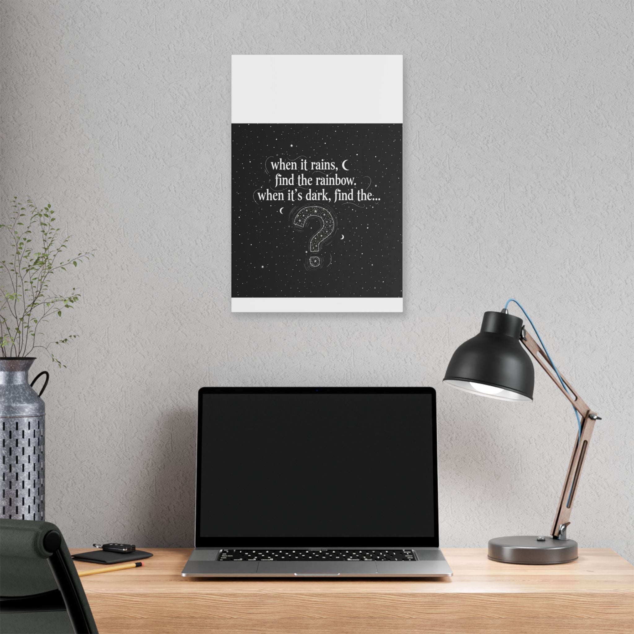 Canvas Wall Art - "When it rains, find the rainbow; when it's dark, find the..." Inspirational Quote