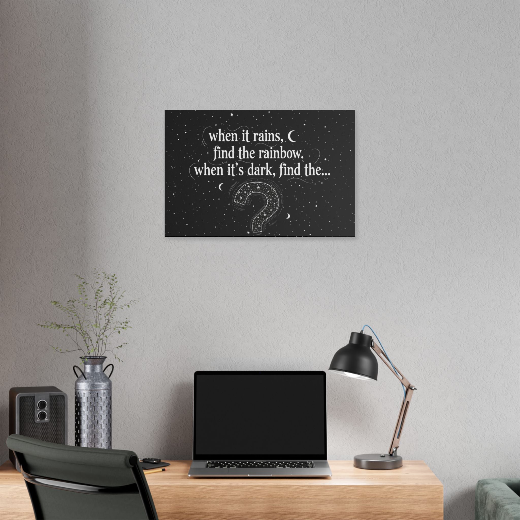 Canvas Wall Art - "When it rains, find the rainbow; when it's dark, find the..." Inspirational Quote