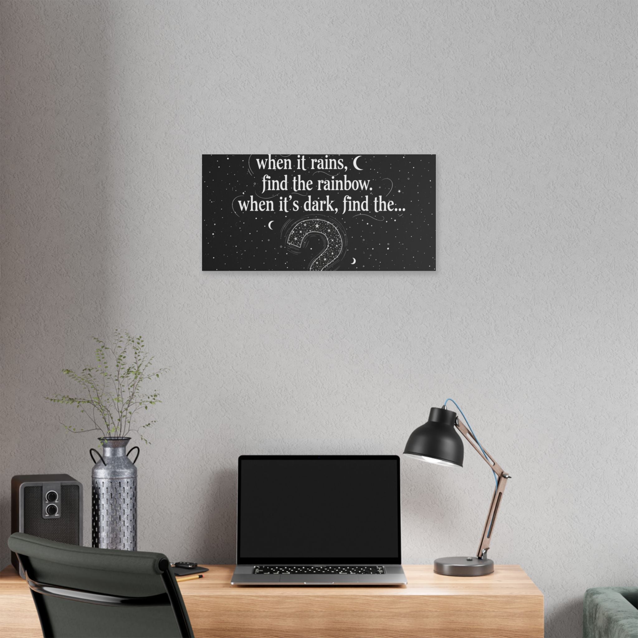 Canvas Wall Art - "When it rains, find the rainbow; when it's dark, find the..." Inspirational Quote