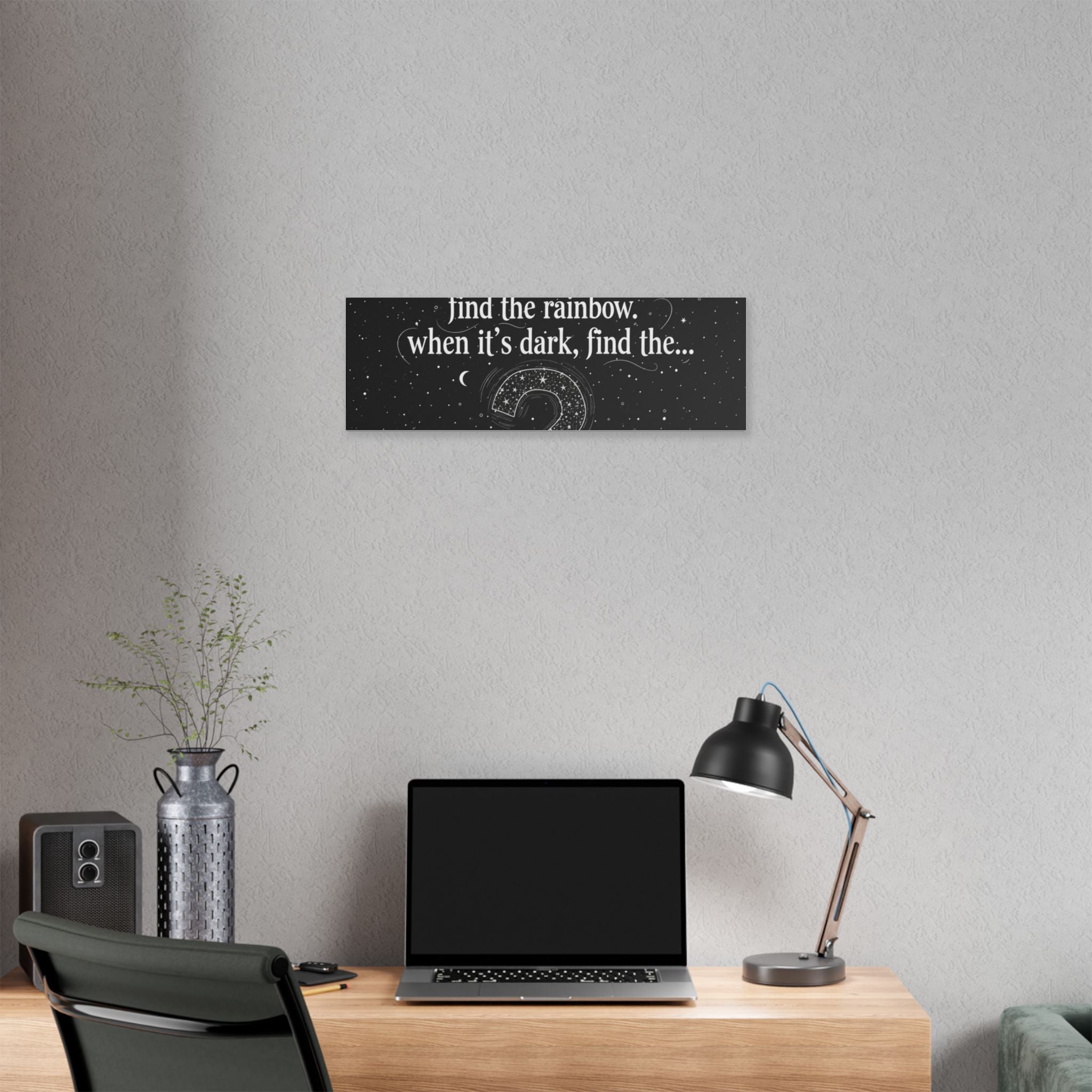 Canvas Wall Art - "When it rains, find the rainbow; when it's dark, find the..." Inspirational Quote