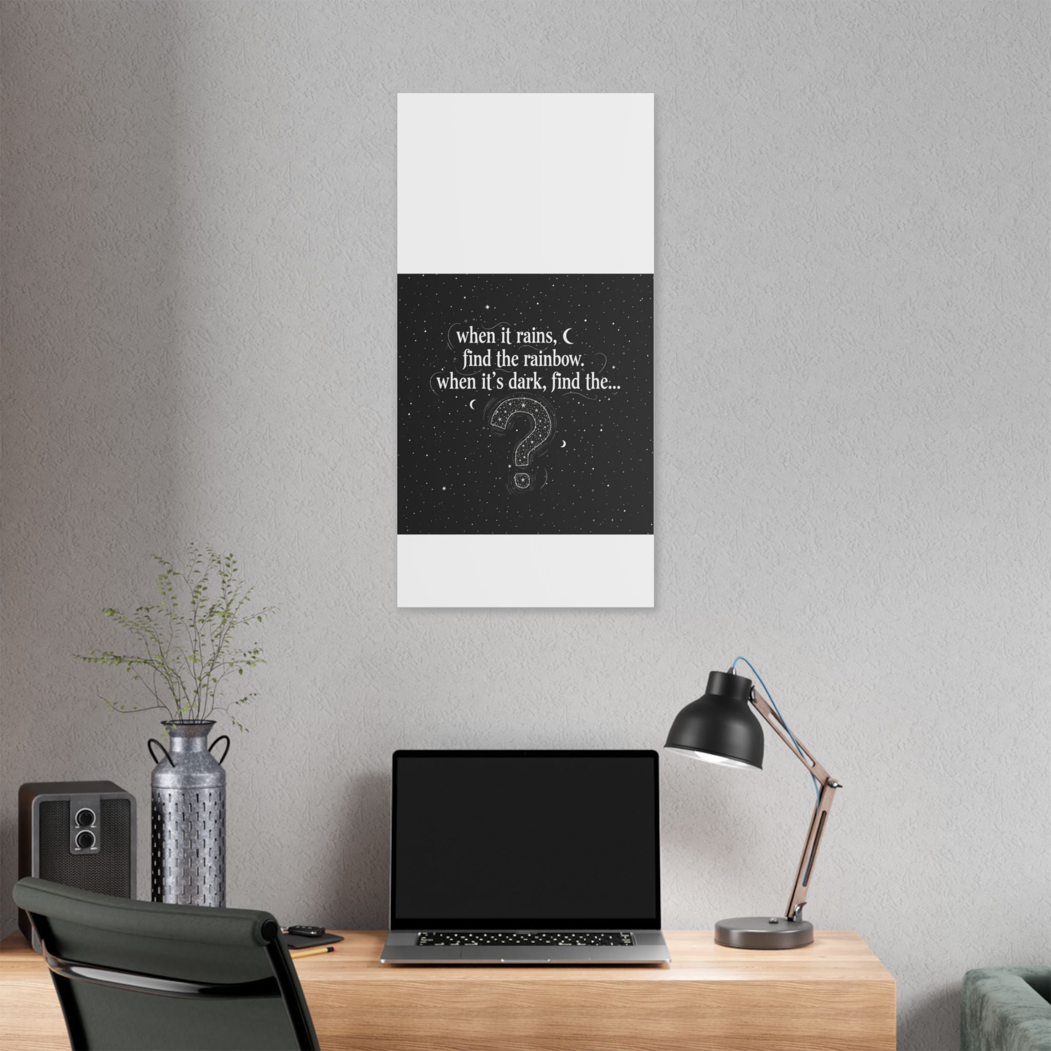 Canvas Wall Art - "When it rains, find the rainbow; when it's dark, find the..." Inspirational Quote