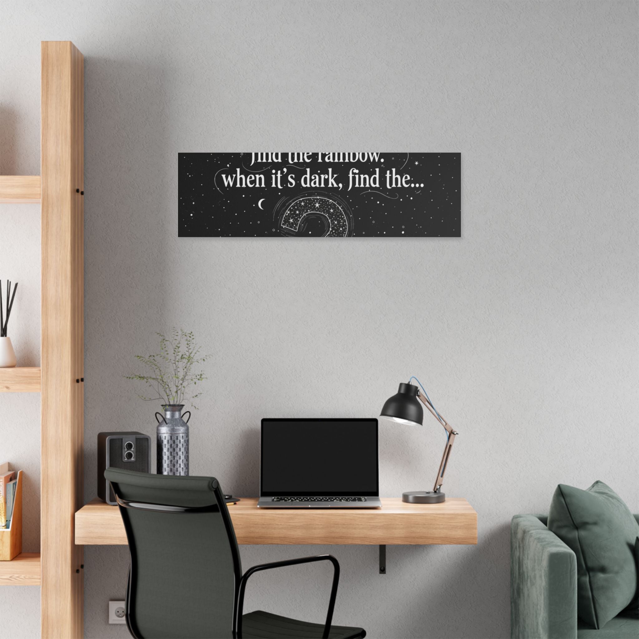 Canvas Wall Art - "When it rains, find the rainbow; when it's dark, find the..." Inspirational Quote